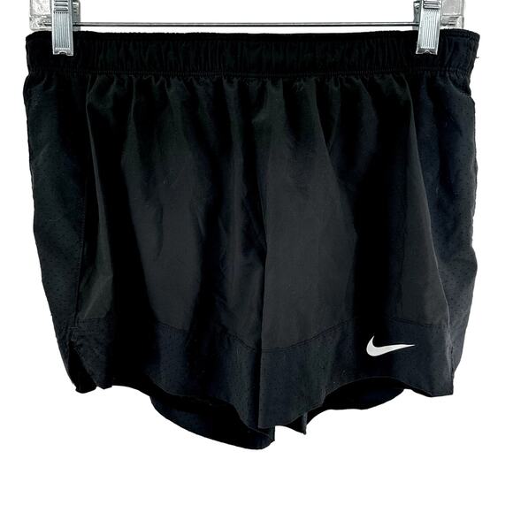 Nike Dri Fit Running Short Perforated Stretch Athletic Workout Black Medium - Picture 1 of 4